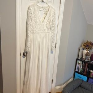 White maxi dress